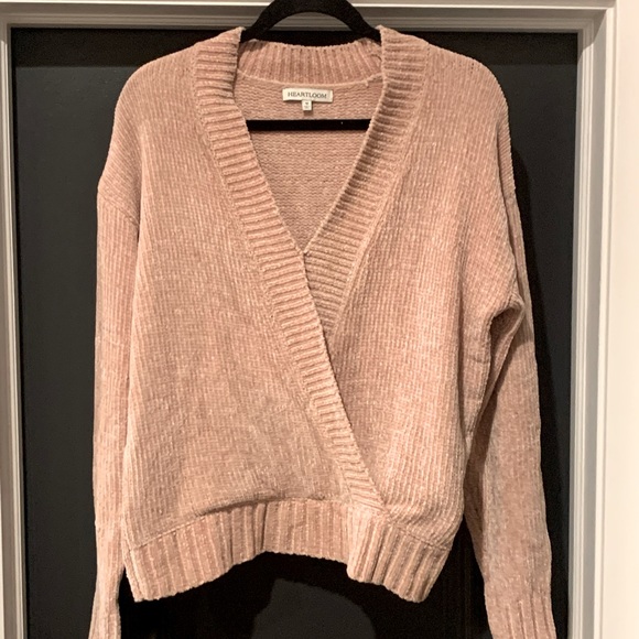 Heartloom Sweaters - Velvet Soft Pink Cross-over Sweater